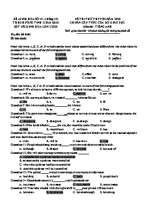 Đề thi thử THPT Quốc gia môn Tiếng Anh năm 2020 - Đề số 42 (Kèm đáp án)