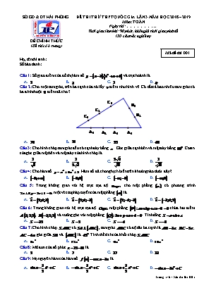 Đề thi thử THPT Quốc gia môn Toán lần 3 - Mã đề 001 - Năm học 2018-2019 - Trường THPT chuyên Trần Phú