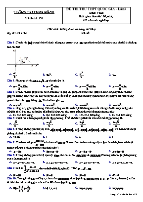 Đề thi thử THPT Quốc gia môn Toán lần 3 - Mã đề 132 - Trường THPT Kinh Môn II