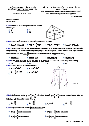 Đề thi thử THPT Quốc gia môn Toán lần 3 năm 2019 - Mã đề 132 - Trường THPT TH Cao Nguyên (Có đáp án)