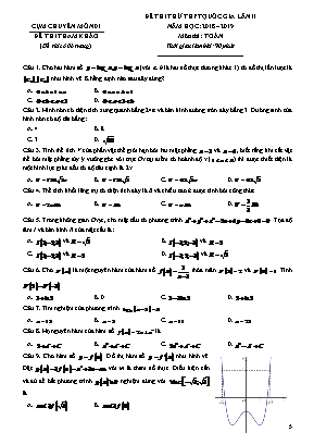 Đề thi thử THPT Quốc gia môn Toán lần II - Năm học 2018-2019 - Cụm chuyên môn 01 (Có đáp án)