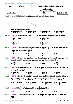 Đề thi thử THPT Quốc gia môn Toán - Mã đề 003 - Năm học 2018-2019 - Sở giáo dục và đào tạo Hà Nội (Kèm đáp án)