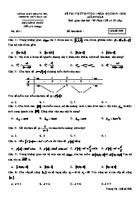 Đề thi thử THPT Quốc gia môn Toán - Mã đề 008 - Năm học 2019-2020 - Trường THPT Cam Lộ