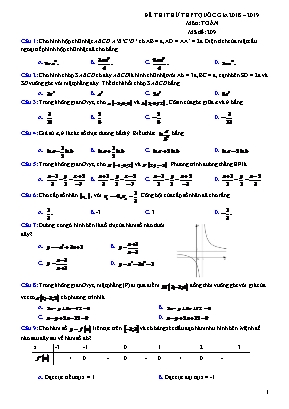 Đề thi thử THPT Quốc gia môn Toán - Mã đề 209 - Năm học 2018-2019 (Có đáp án)