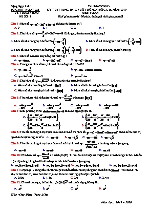 Đề thi thử THPT Quốc gia môn Toán năm 2019 - Đề số 2 - Đặng Ngọc Liên (Kèm đáp án)