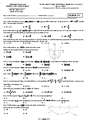 Đề thi thử THPT Quốc gia môn Toán năm 2019 lần 1 - Mã đề 147 - Trường THPT Krông Bông