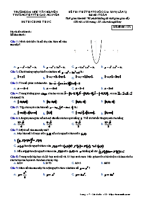 Đề thi thử THPT Quốc gia môn Toán năm 2019 lần 2 - Mã đề 132 - Trường THPT TH Cao Nguyên (Có đáp án)