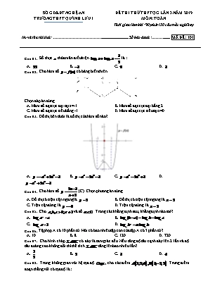 Đề thi thử THPT Quốc gia môn Toán năm 2019 lần 3 - Mã đề 101 - Trường THPT Quỳnh Lưu 1 (Có đáp án)