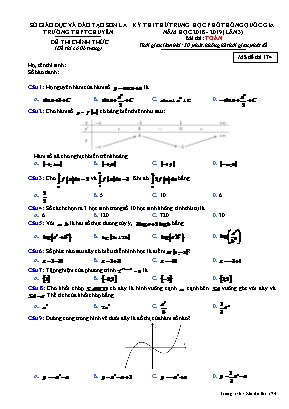 Đề thi thử THPT Quốc gia môn Toán năm 2019 lần 3 - Mã đề 174 - Sở giáo dục và đào tạo Sơn La