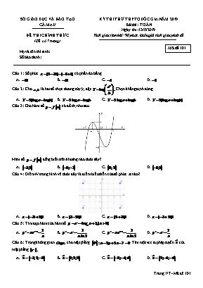 Đề thi thử THPT Quốc gia môn Toán năm 2019 - Mã đề 101 - Sở giáo dục và đào tạo Cà Mau