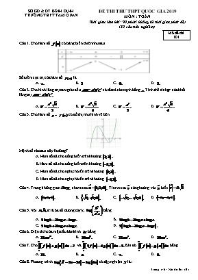 Đề thi thử THPT Quốc gia môn Toán năm 2019 - Mã đề 101 - Trường THPT Tam Quan