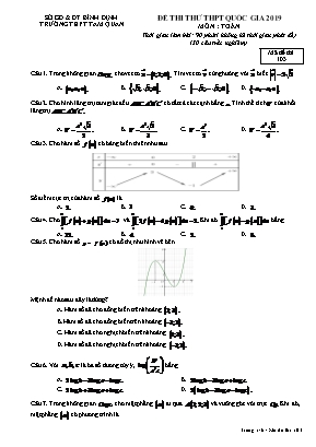 Đề thi thử THPT Quốc gia môn Toán năm 2019 - Mã đề 103 - Trường THPT Tam Quan