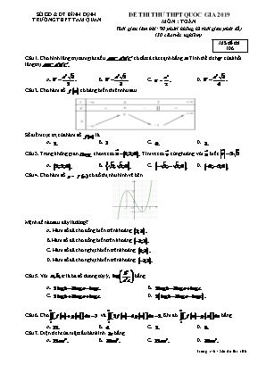 Đề thi thử THPT Quốc gia môn Toán năm 2019 - Mã đề 106 - Trường THPT Tam Quan