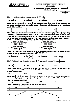 Đề thi thử THPT Quốc gia môn Toán năm 2019 - Mã đề 132 - Trường THPT Tam Quan