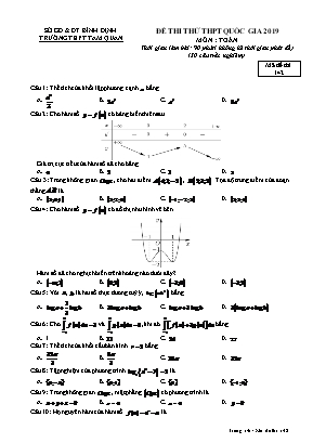 Đề thi thử THPT Quốc gia môn Toán năm 2019 - Mã đề 142 - Trường THPT Tam Quan