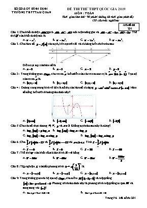 Đề thi thử THPT Quốc gia môn Toán năm 2019 - Mã đề 201 - Trường THPT Tam Quan