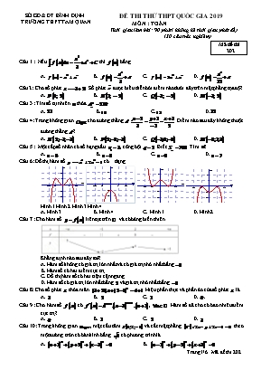 Đề thi thử THPT Quốc gia môn Toán năm 2019 - Mã đề 202 - Trường THPT Tam Quan