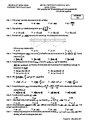 Đề thi thử THPT Quốc gia môn Toán năm 2019 - Mã đề 203 - Trường THPT Tam Quan