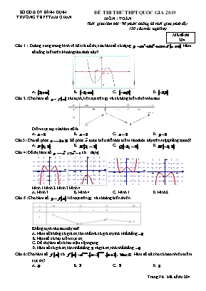 Đề thi thử THPT Quốc gia môn Toán năm 2019 - Mã đề 204 - Trường THPT Tam Quan