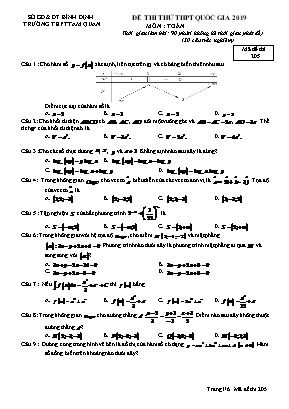 Đề thi thử THPT Quốc gia môn Toán năm 2019 - Mã đề 205 - Trường THPT Tam Quan