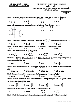 Đề thi thử THPT Quốc gia môn Toán năm 2019 - Mã đề 209 - Trường THPT Tam Quan