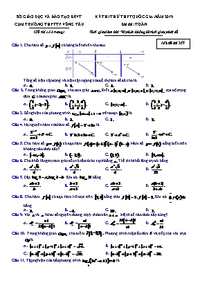 Đề thi thử THPT Quốc gia môn Toán năm 2019 - Mã đề 357 - Sở giáo dục và đào tạo Bà Rịa Vũng Tàu
