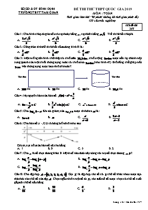 Đề thi thử THPT Quốc gia môn Toán năm 2019 - Mã đề 357 - Trường THPT Tam Quan