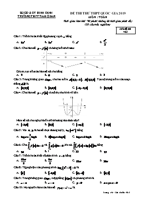 Đề thi thử THPT Quốc gia môn Toán năm 2019 - Mã đề 463 - Trường THPT Tam Quan