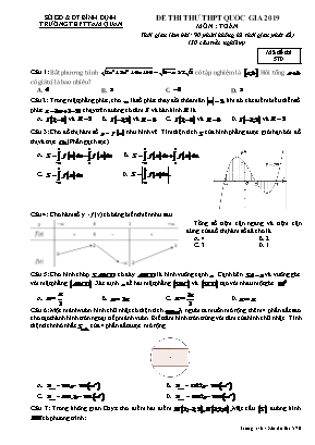 Đề thi thử THPT Quốc gia môn Toán năm 2019 - Mã đề 570 - Trường THPT Tam Quan
