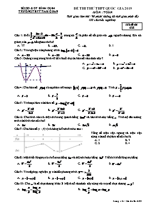 Đề thi thử THPT Quốc gia môn Toán năm 2019 - Mã đề 628 - Trường THPT Tam Quan