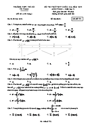 Đề thi thử THPT Quốc gia môn Toán năm 2019 - Mã đề 732 - Trường THPT Trà Cú