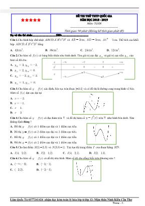 Đề thi thử THPT Quốc gia môn Toán - Năm học 2018-2019 - Lâm Quốc Tú