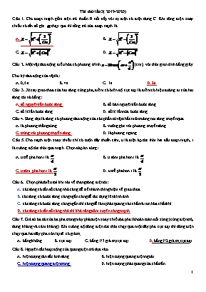 Đề thi thử THPT Quốc gia môn Vật lý lần 3 - Năm học 2019-2020 (Kèm đáp án)