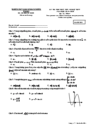 Đề thi thử Tốt nghiệp THPT môn Toán - Mã đề 001 - Năm học 2019-2020 - Trường THPT chuyên Hùng Vương