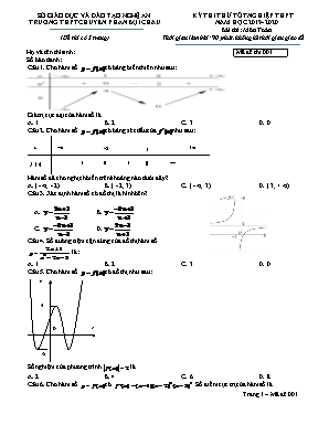 Đề thi thử Tốt nghiệp THPT môn Toán - Mã đề 001 - Năm học 2019-2020 - Trường THPT chuyên Phan Bội Châu