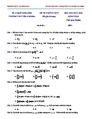 Đề thi thử Tốt nghiệp THPT môn Toán - Năm học 2019-2020 - Trường THPT Yên Khánh A (Có đáp án)