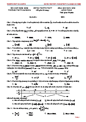 Đề thi thử Tốt nghiệp THPT môn Toán - Năm học 2019-2020 - Trường THPT Kim Sơn B (Có đáp án)
