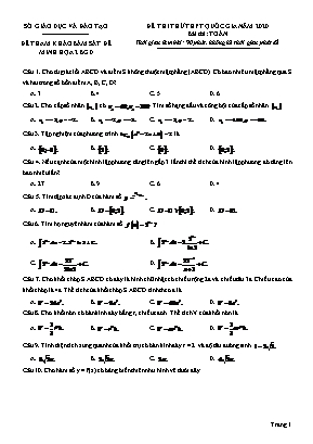 Đề thi thử Trung học Phổ thông Quốc gia môn Toán năm 2020 (Có đáp án)