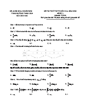 Đề thi thử Trung học Phổ thông Quốc gia môn Toán năm 2020 - Đề số 2 (Có đáp án)