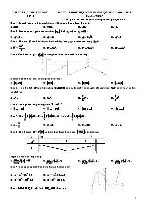 Đề thi thử Trung học Phổ thông Quốc gia môn Toán năm 2020 - Đề số 12