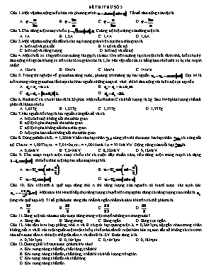 Đề thi thử Trung học Phổ thông Quốc gia môn Vật lý - Đề số 3 (Có đáp án)