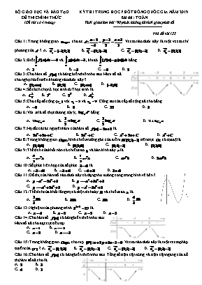 Đề thi Trung học Phổ thông Quốc gia môn Toán năm 2019 - Mã đề 123 - Bộ giáo dục và đào tạo