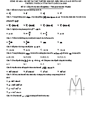 Đề thử sức trước kì thi THPT Quốc gia môn Toán năm 2020 - Đề số 25 (Có đáp án)