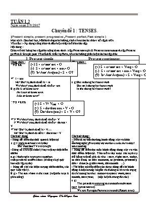 Giáo án ôn thi THPT Quốc gia môn Tiếng Anh Lớp 12 - Chuyên đề 1: Tenses - Nguyễn Thị Ngọc Lan