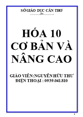 Hóa 10 cơ bản và nâng cao - Nguyễn Hữu Thư
