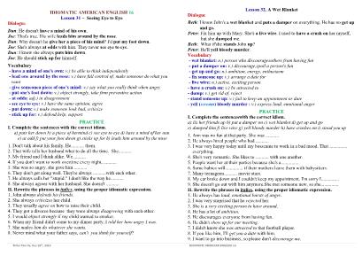 Idiomatic American English - Lesson 31+32 - Thấm Tâm Vy