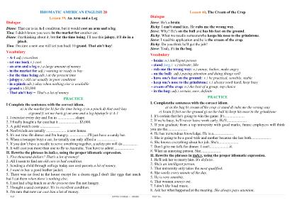 Idiomatic American English - Lesson 39+40 - Thấm Tâm Vy