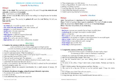Idiomatic American English - Lesson 55+56 - Thấm Tâm Vy