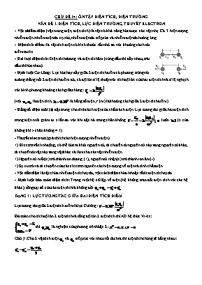 Luyện thi THPT Quốc gia môn Vật lý Lớp 12 - Chủ đề 14: Ôn tập điện tích, điện trường
