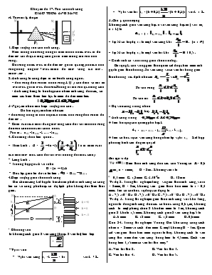 Luyện thi THPT Quốc gia môn Vật lý Lớp 12 - Chuyên đề 17: Tán sắc ánh sáng